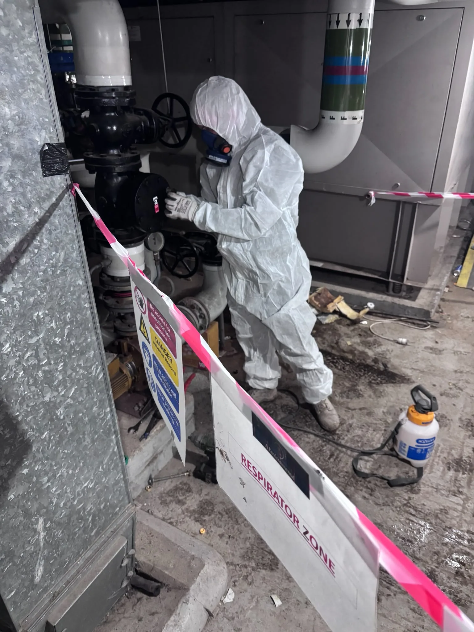 Asbestos artex removal from concrete soffit in Maida Vale
